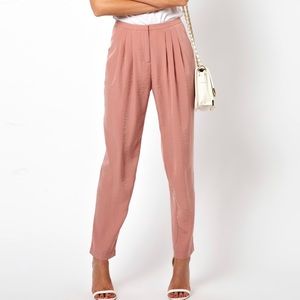 ASOS Petite Womens Pale Pink Pleated Pants Sz 00